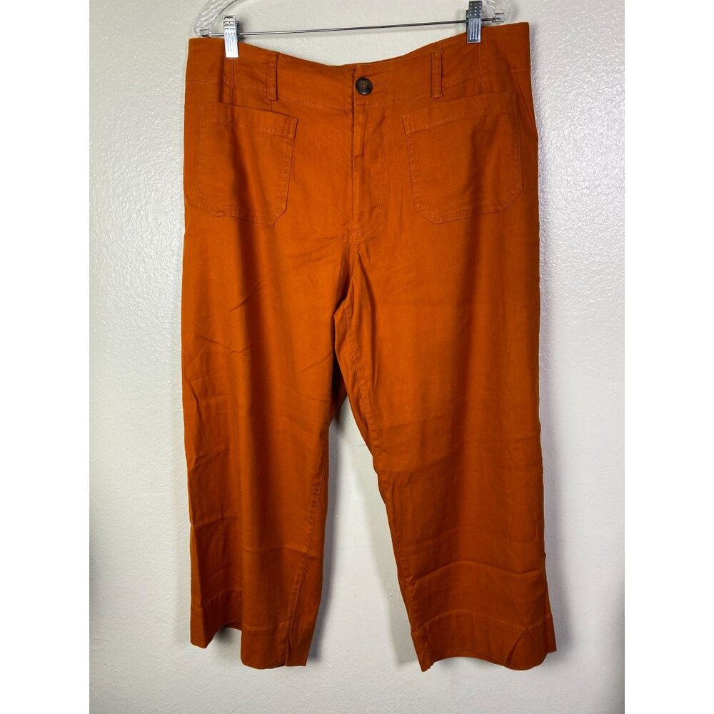 Anthropologie Orange Wide Leg Pants